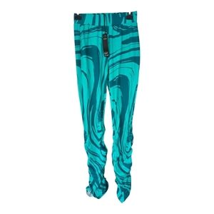 Finesse Stylish Teal Swirl Leggings Women Size Small New